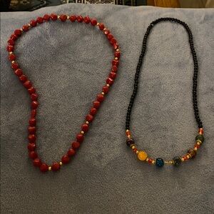 Red and Black Beaded Necklaces